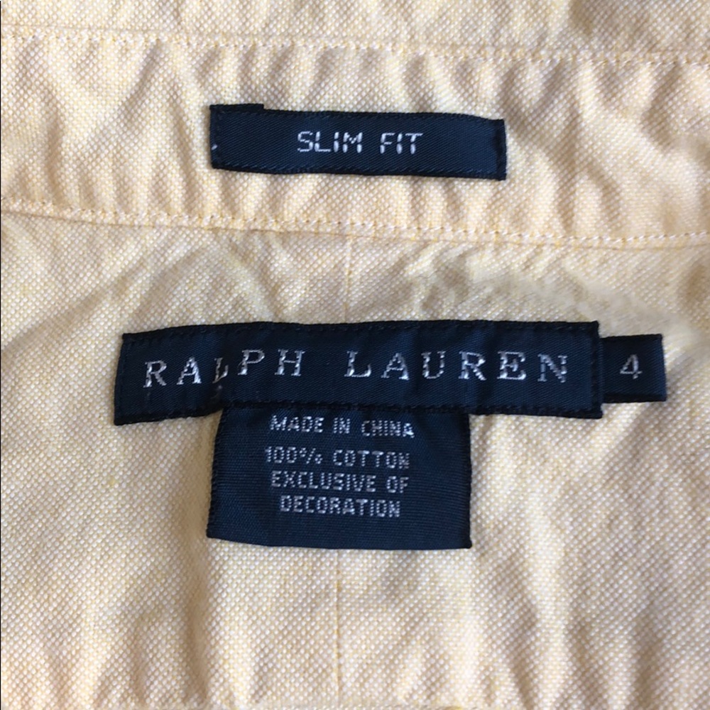 Ralph Lauren Butter Yellow Button-Down Cotton Shirt - Picture 7 of 7